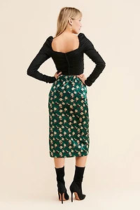 Louche Floral Velvet Skirt