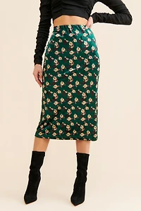 Louche Floral Velvet Skirt