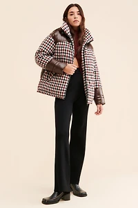 Bernardo Houndstooth Puffer Coat