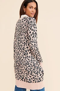 Theo & Spence Jersey Leopard Cardigan