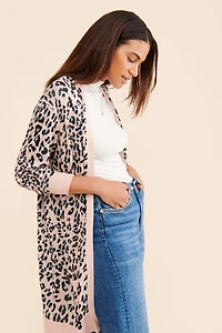 Theo & Spence Jersey Leopard Cardigan
