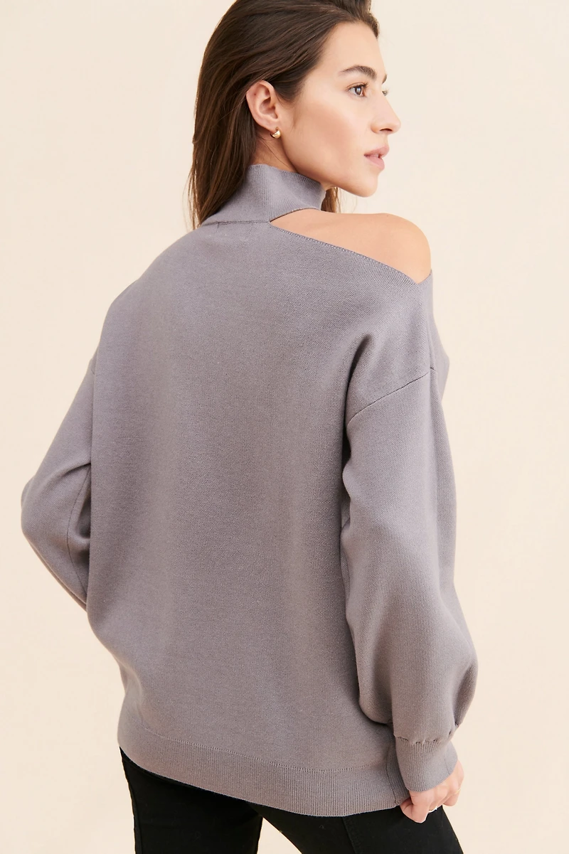 Vigoss High Neck Cut Out Sweater