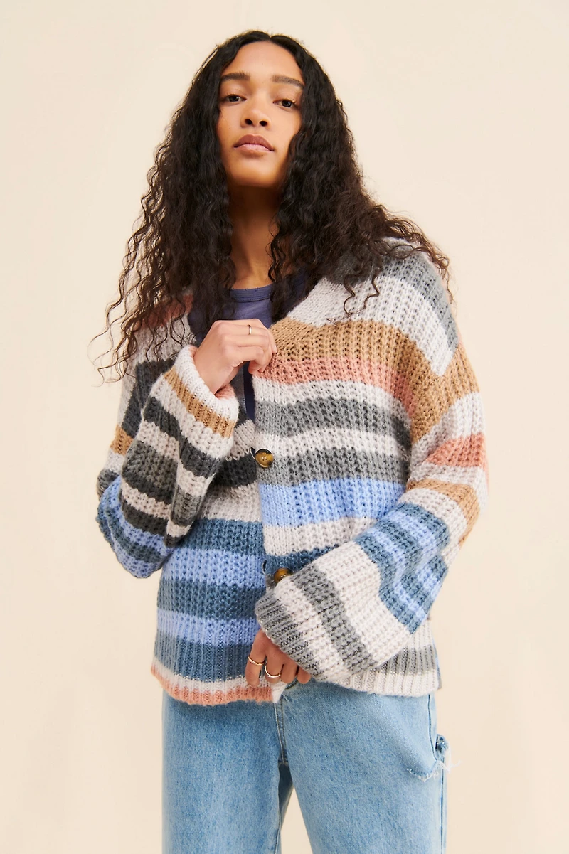 Vigoss Striped Knit Cardigan