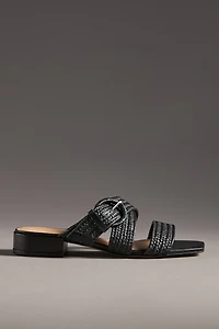 By Anthropologie Raffia Buckle Sandals