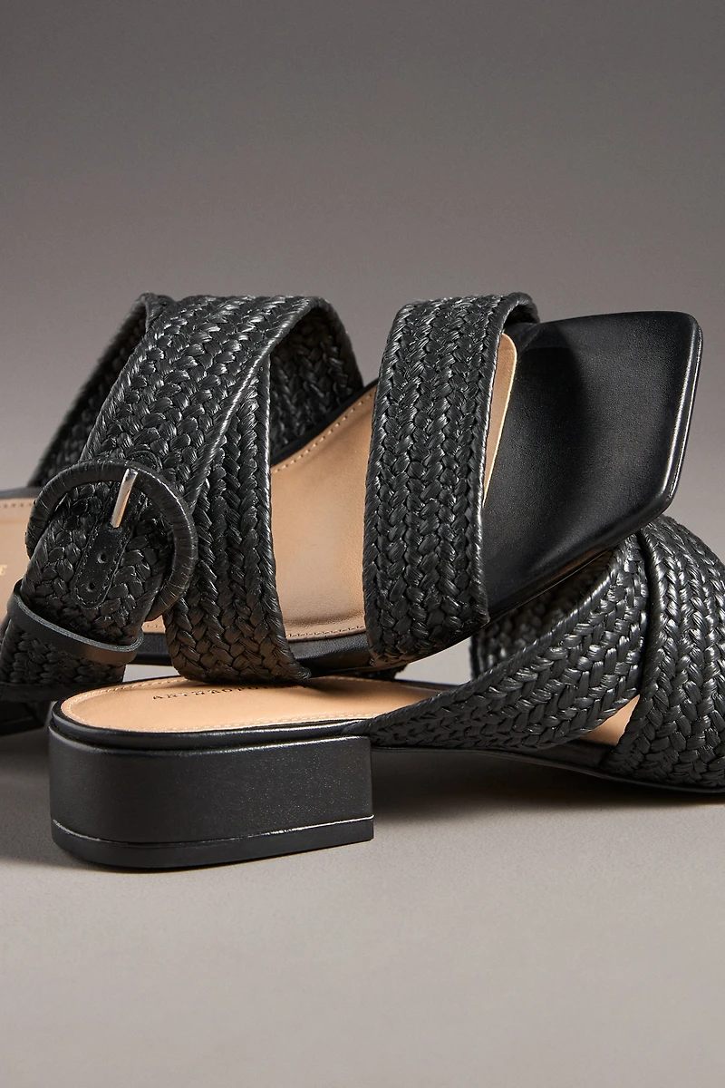 By Anthropologie Raffia Buckle Sandals
