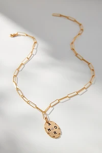 Amor Oval Pendant Necklace