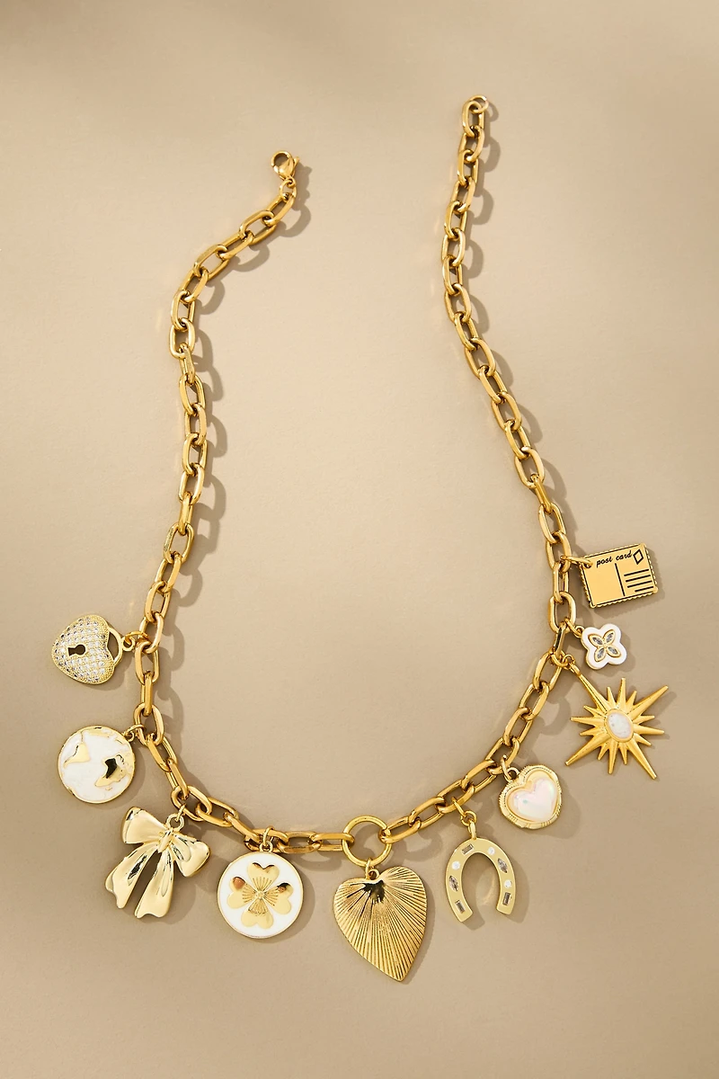 Janey Bee Jems Rolo Chain One-Of-A-Kind Charm Necklace