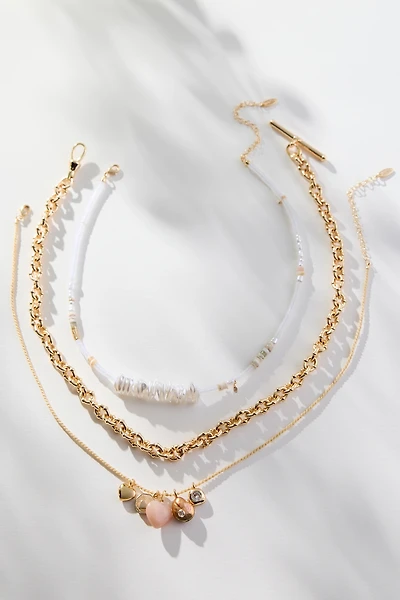 Shades of Sea Layered Necklaces: Charm Edition