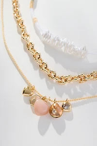 Shades of Sea Layered Necklaces: Charm Edition