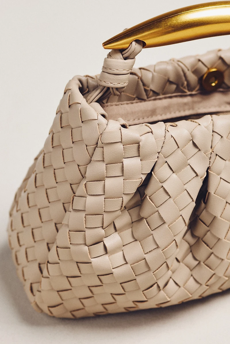 Asymmetric Hardware Woven Satchel