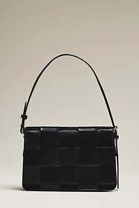 Faux-Suede Woven Shoulder Bag