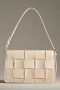 Faux-Suede Woven Shoulder Bag