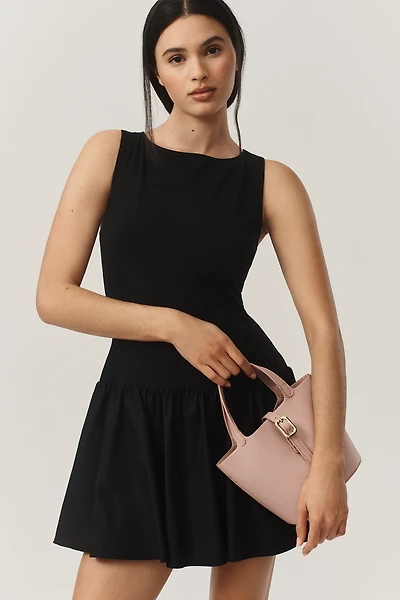 Mini Pebbled Faux-Leather Bucket Bag
