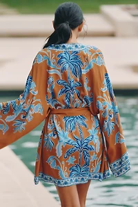 Bel Kazan Long-Sleeve Graphic Tie-Belt Top