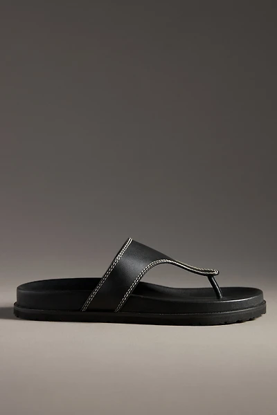 By Anthropologie Stitched Platform Thong Sandals