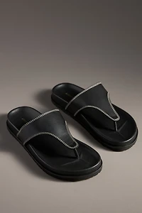 By Anthropologie Stitched Platform Thong Sandals