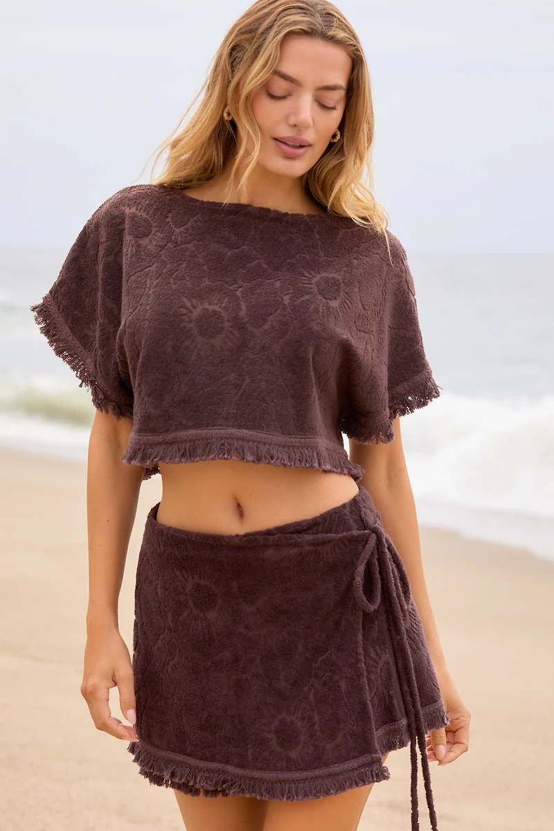 Ollari Terry Textured Poncho
