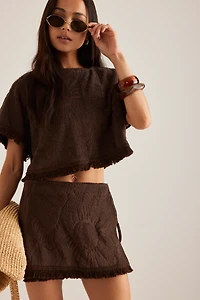 Ollari Terry Textured Poncho