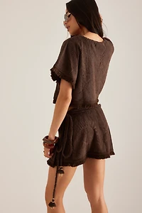 Ollari Terry Textured Poncho