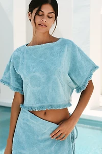 Ollari Terry Textured Poncho