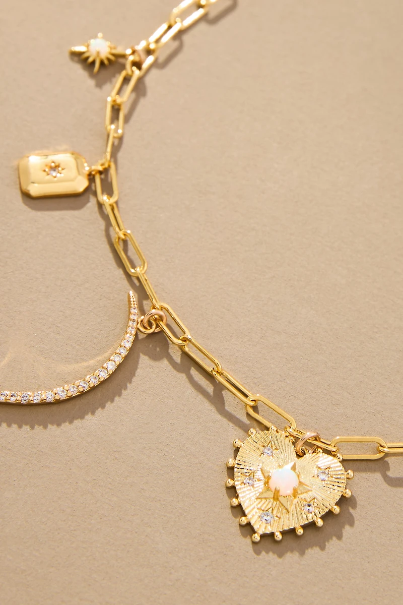 Phyllis + Rosie Moon Charm Necklace