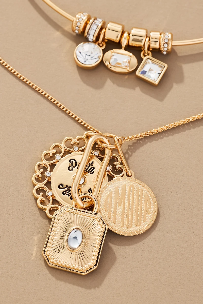 Layered Charm Necklaces, Set of 2