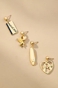 The Sage Vintage Park Avenue Angel Earrings, Set of 4