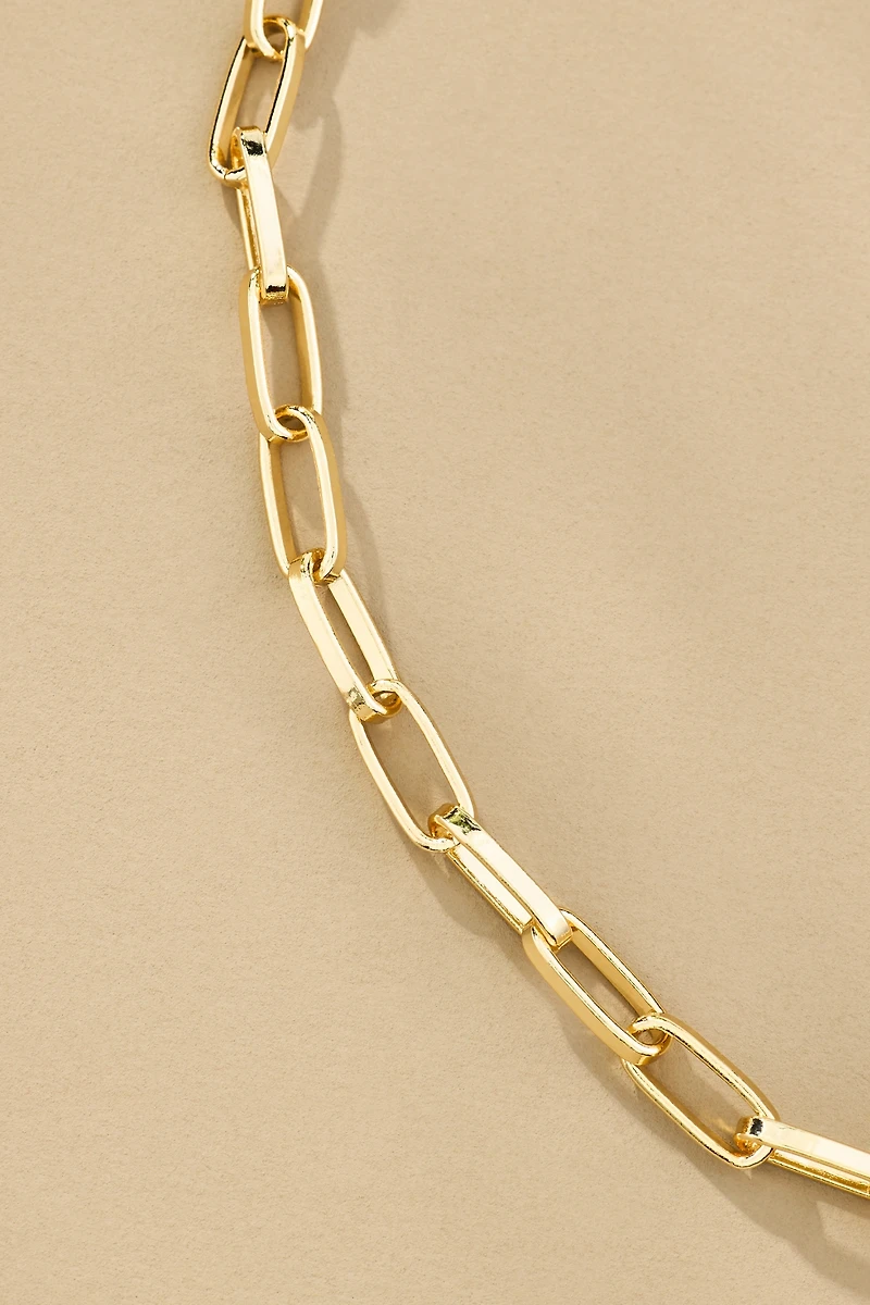 Boxbar Flat Edge Link Paperclip Chain Necklace