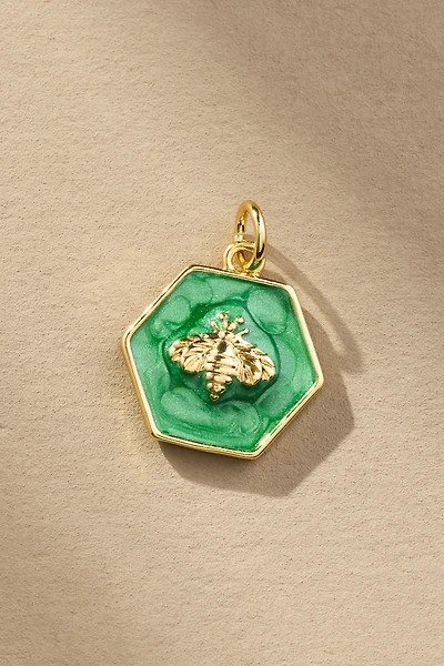 Green Honeycomb Bee Jewelry Charm
