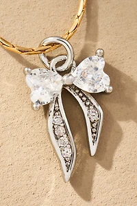 Boxbar Crystal Heart Ribbon Bow Charm