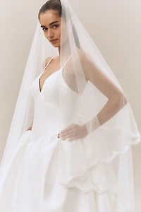 Jenny Yoo Roan Tulle Scallop Lace-Trim Bridal Veil