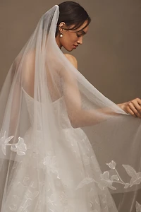 Jenny Yoo Emerson Floral Appliqué Cathedral Veil