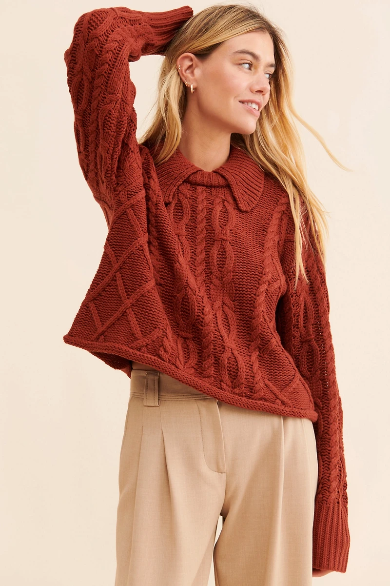 En Saison Bourieux Collared Pullover