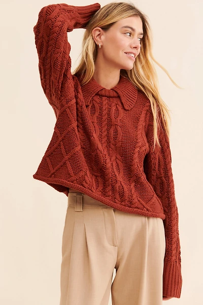 En Saison Bourieux Collared Pullover