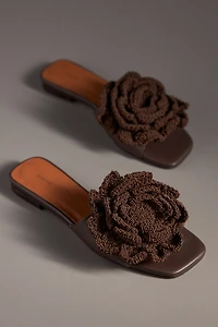 Maeve Crochet Flower Slide Sandals
