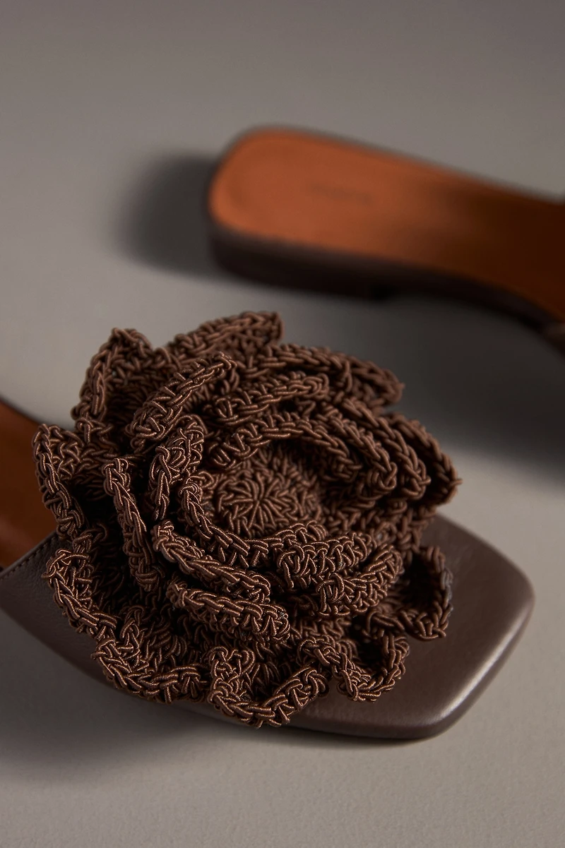 Maeve Crochet Flower Slide Sandals