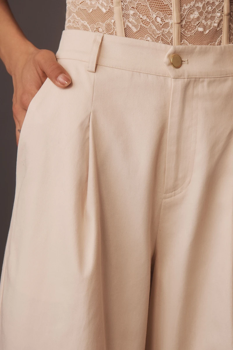 Cami NYC Jetta High-Rise Pleated Wide-Leg Trouser Pants