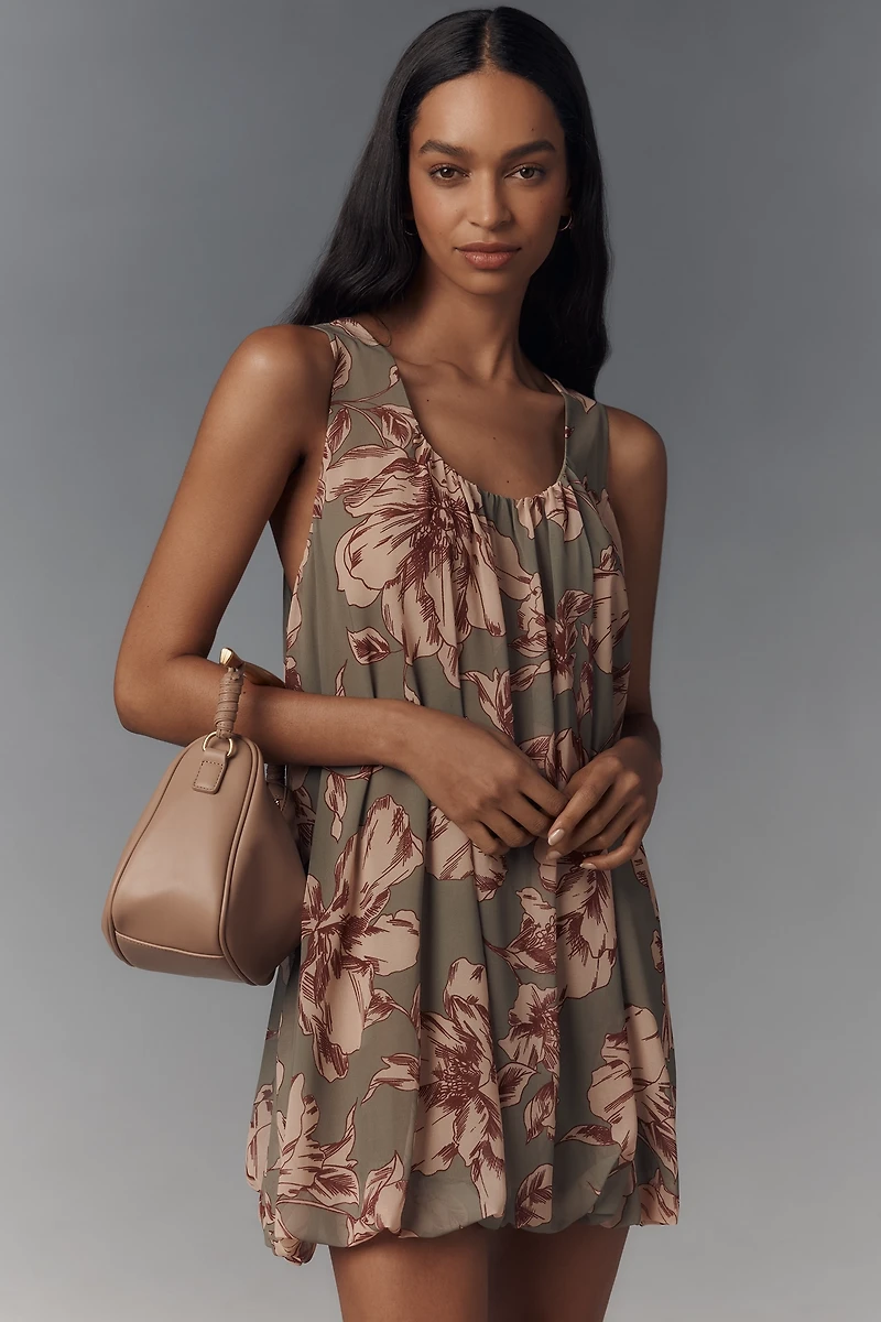 Sarah Hann Printed Mesh Bubble-Hem Tunic
