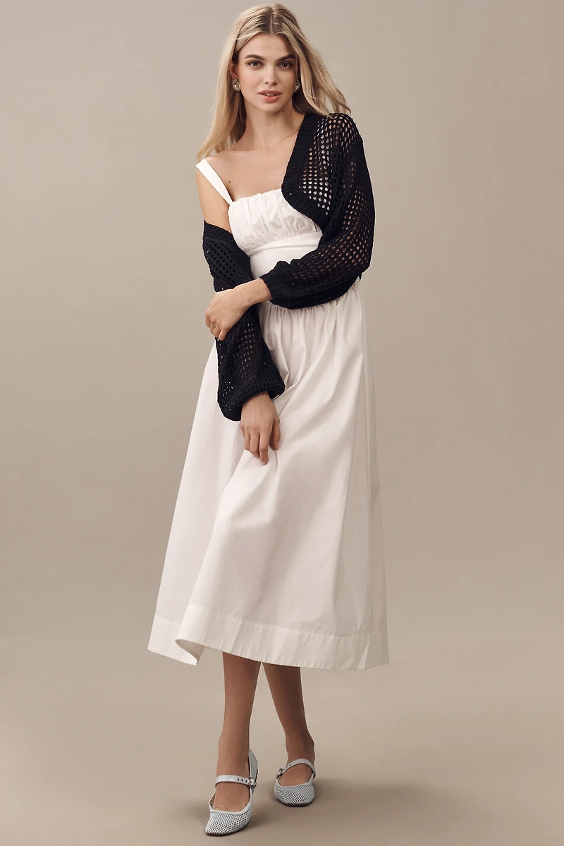 Maeve Crochet Lace-Up Cardigan Sweater