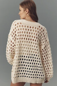 Maeve Chunky Open-Stitch Cardigan