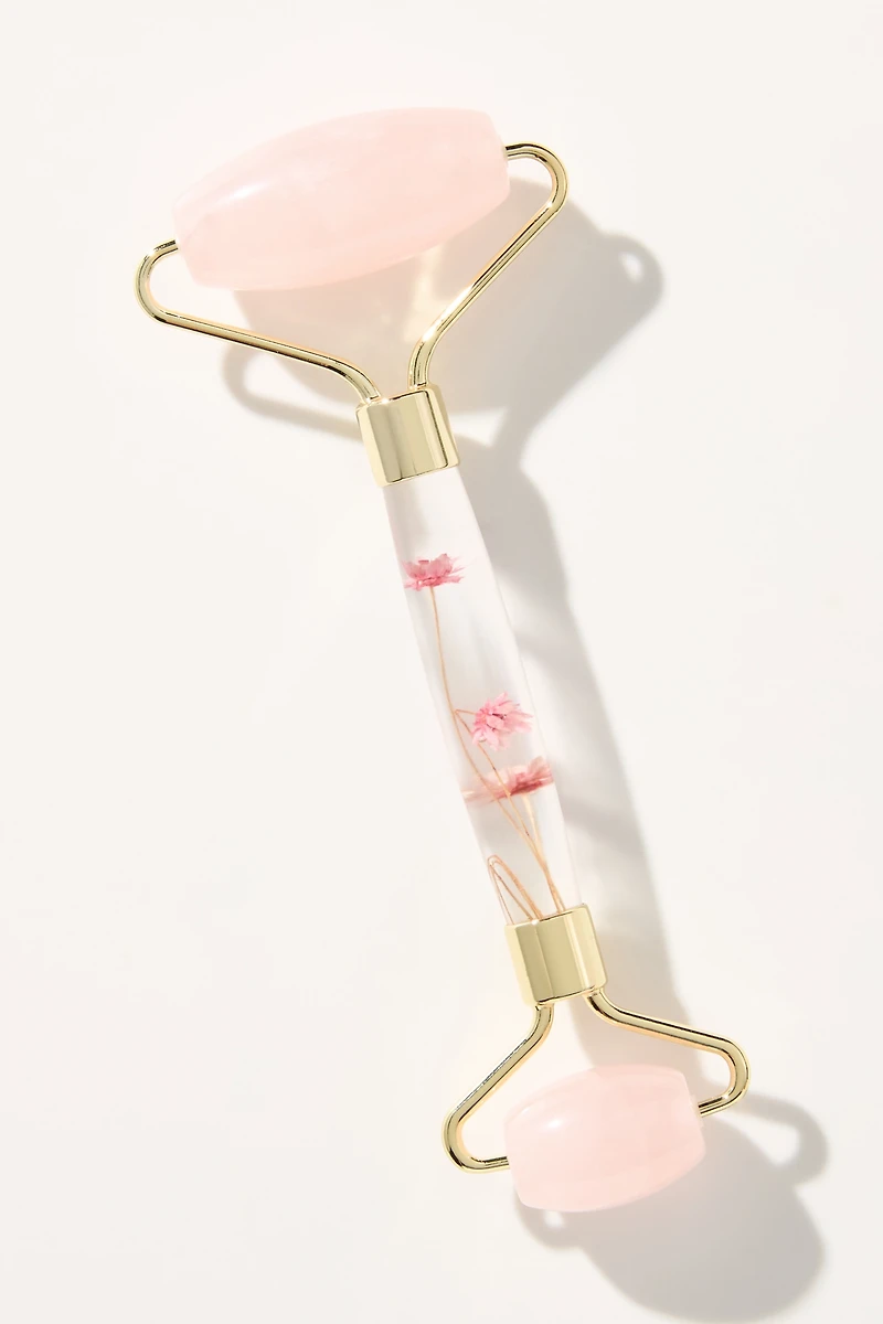 Floral Rose Quartz Facial Roller