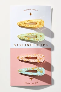 Gold Leaf Hair Clips, Set of 4