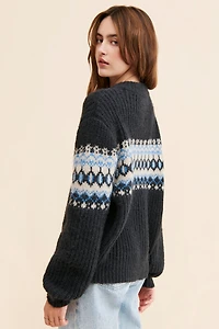 Moon River Fair Isle Knit Cardigan