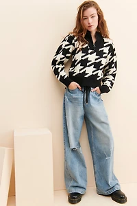 [BLANKNYC] I'm Royalty Half Zip Sweater