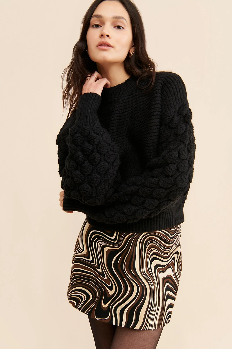 en elly Bubble Knit Sleeve Sweater