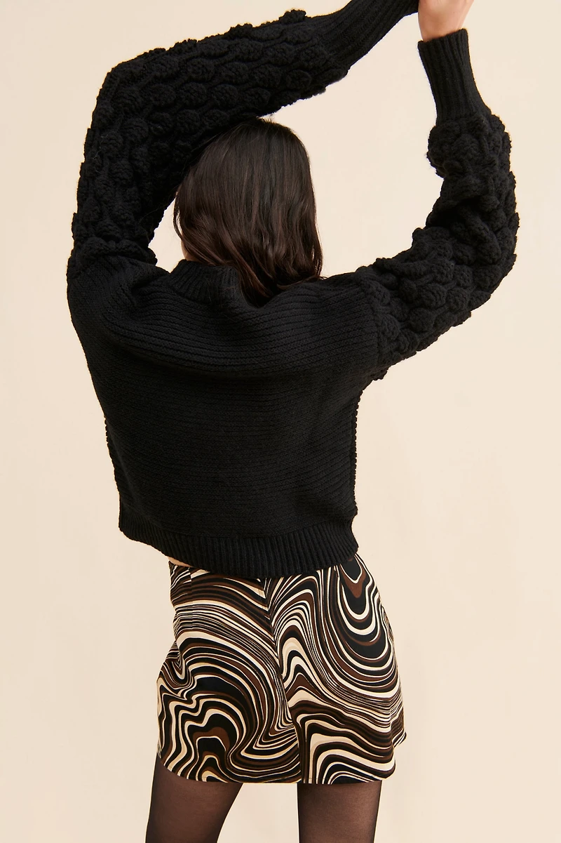 en elly Bubble Knit Sleeve Sweater