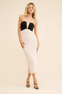 If By Sea Popcorn Chiffon Midi Dress