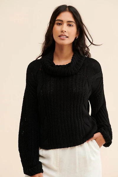 $525 Turtleneck Shaker Sweater