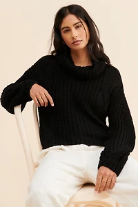 $525 Turtleneck Shaker Sweater