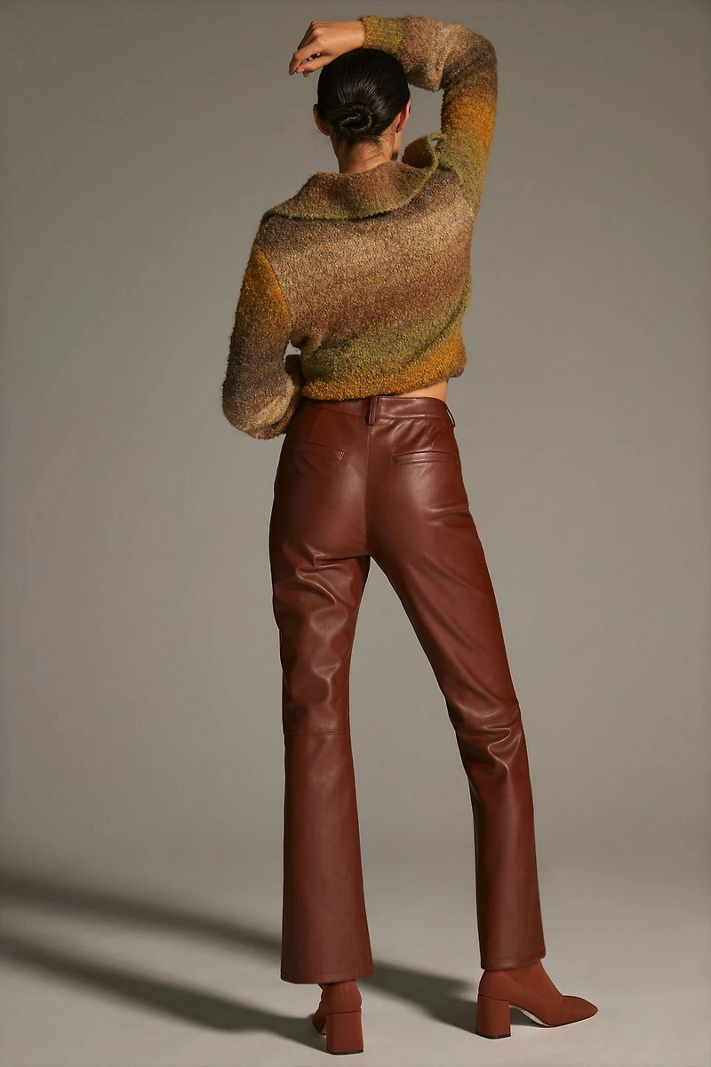 Avec Les Filles Vegan Leather Kick-Flare Pants